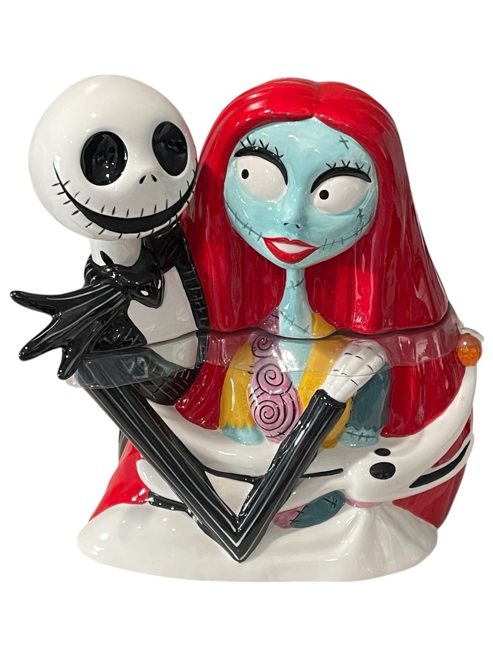 Tim Burtons Disney Nightmare Before Christmas Jack Skellington Sally Cookie Jar